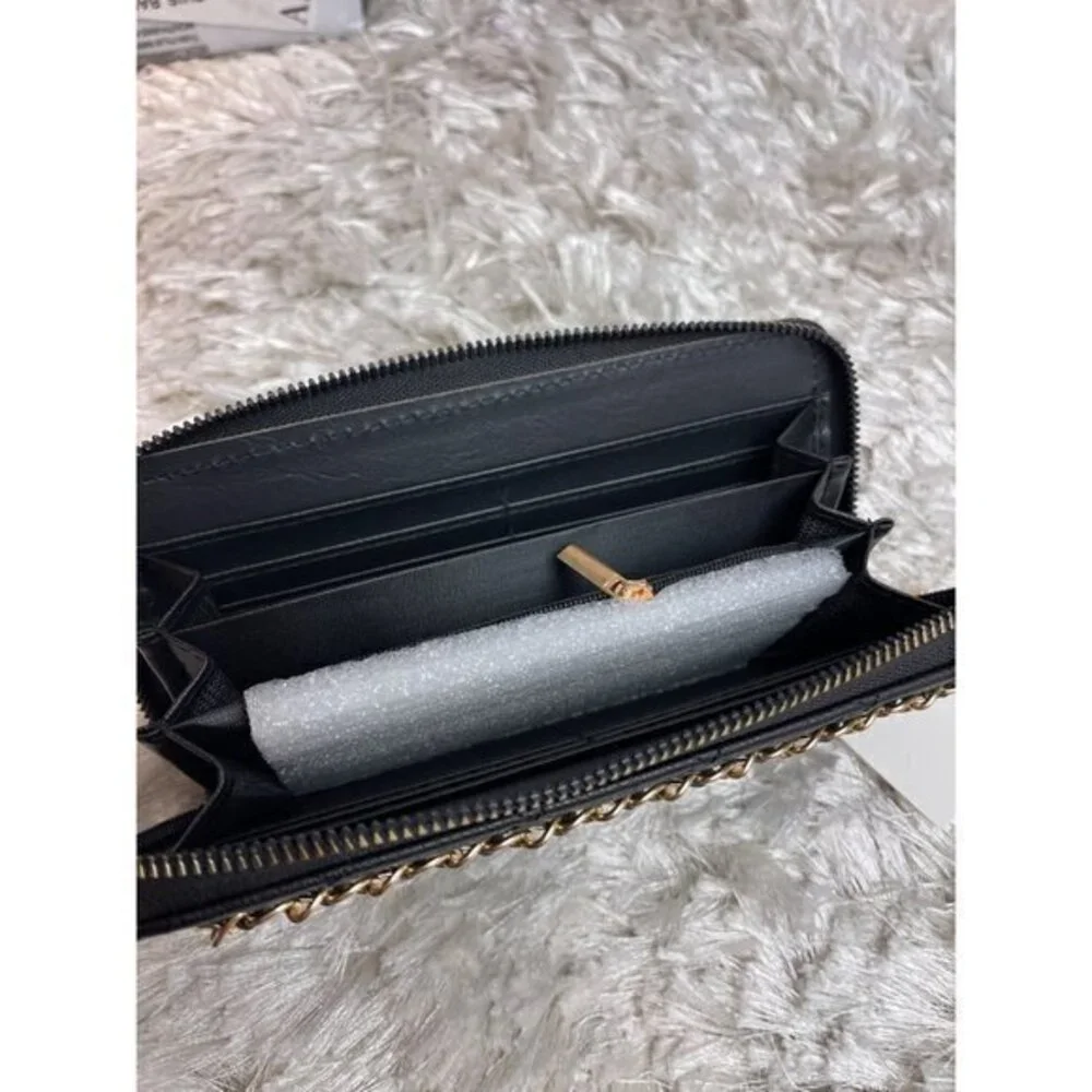 Design Wallet Chain Detail‎ 12 Card Slots Black
